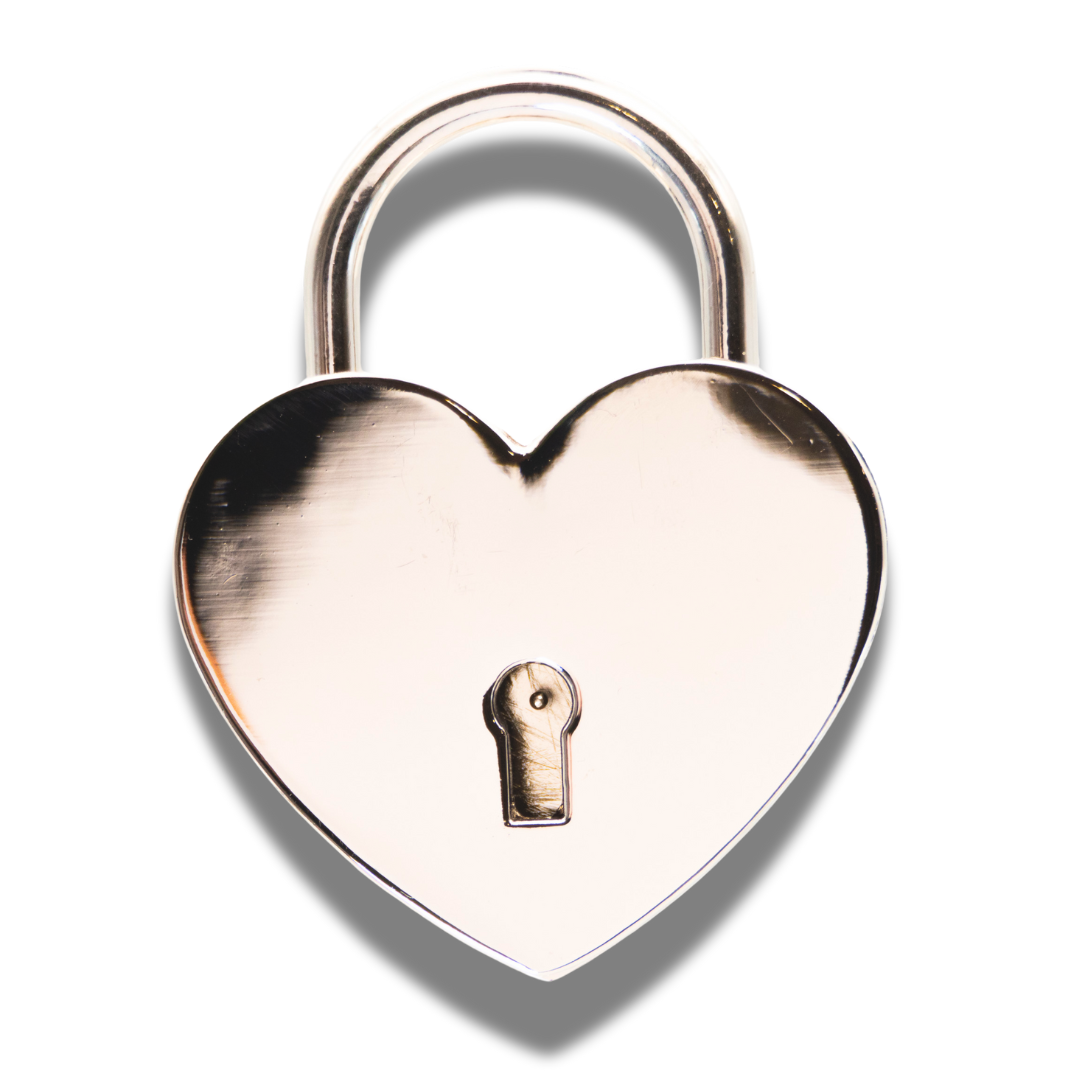 Herz-Liebesschloss groß (silber) mit personalisierter Lasergravur – Das perfekte Geschenk für Verliebte!