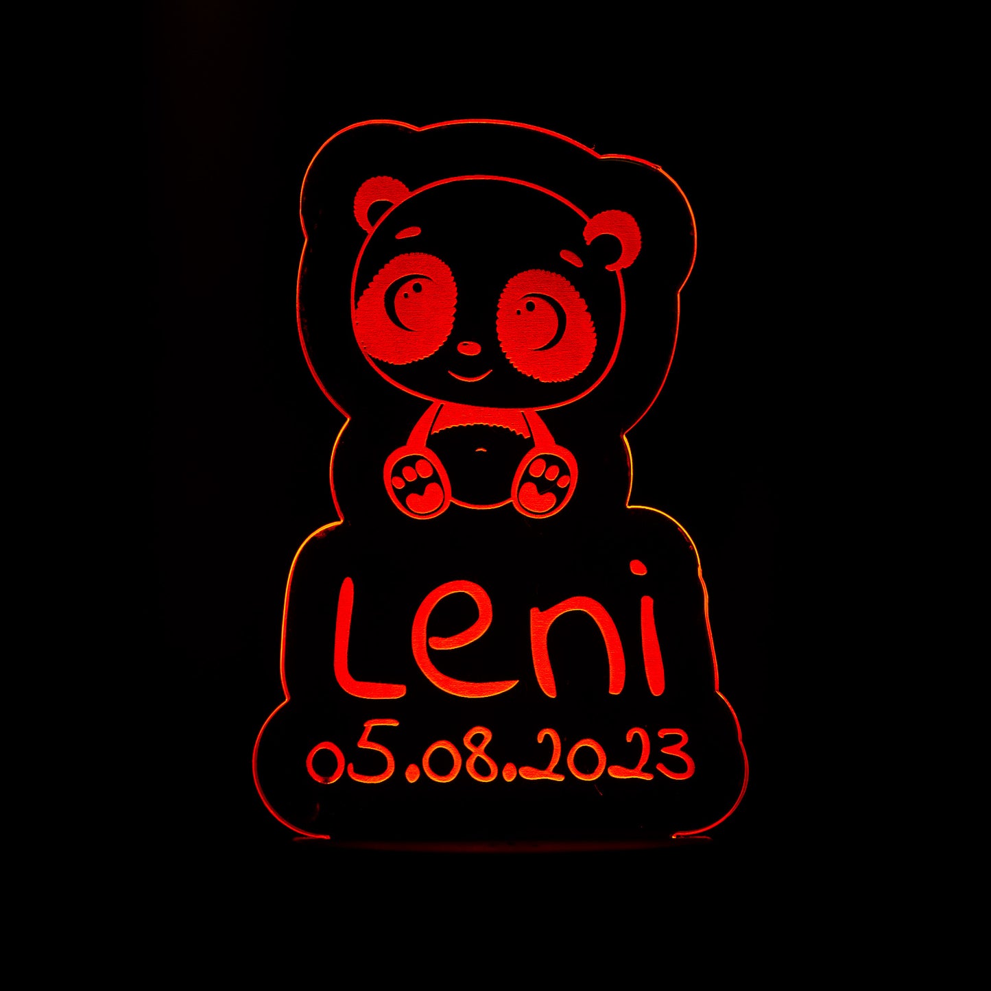 Nachtlicht Baby Tiere mit Name und Datum. Perfektes Geschenk zur Geburt. RGB Beleuchtung mit Fernbedienung. Batterie oder USB betrieben - Lovely Laser Design