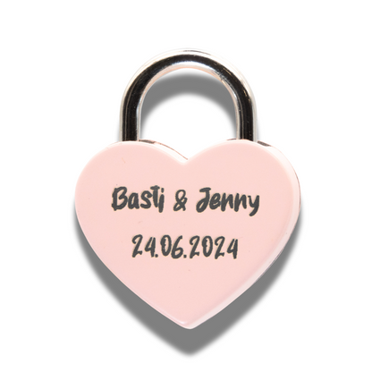 Herz-Liebesschloss klein (rosa) mit personalisierter Lasergravur – Das perfekte Geschenk für Verliebte!